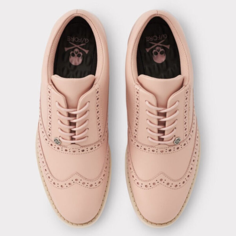G/FORE Women's Gallivanter Brogue Wingtip Golf Shoes G4LS22EF08 Blush Pink - Picture 4 of 5